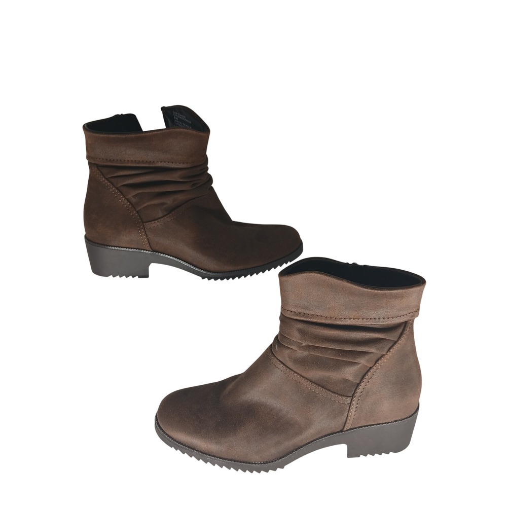 Cliffs by White Mountain Durbon Boots 6M Brown Ruched Ankle Booties Gorpcore